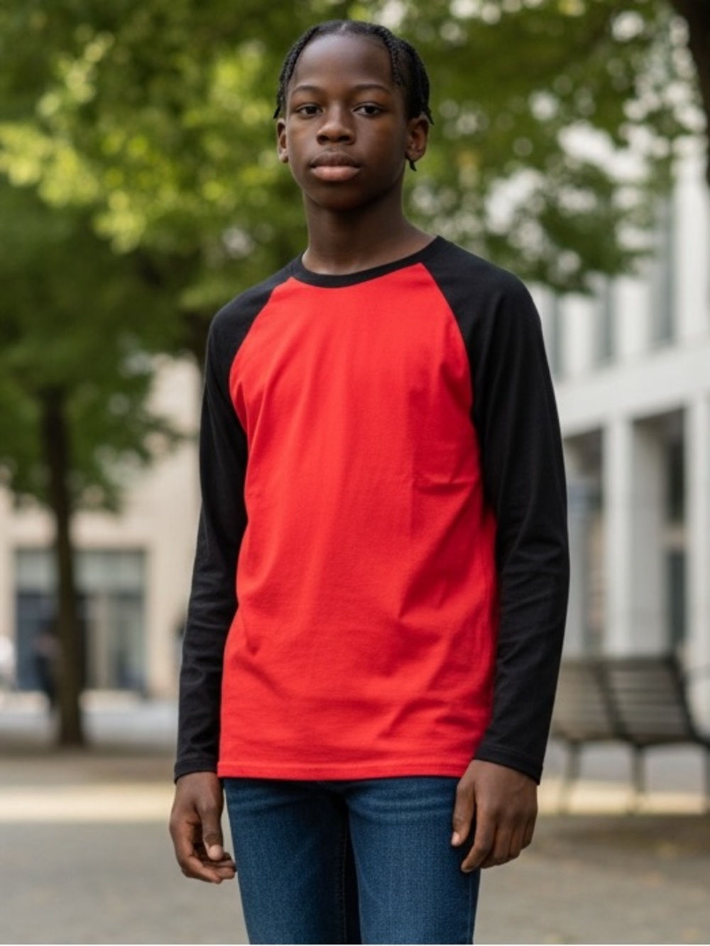 Mens crew neck long sleeve shirt